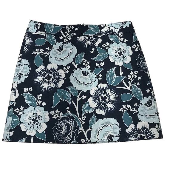 LOFT 6 NWT Blue floral print A-Line skirt. - Picture 1 of 9